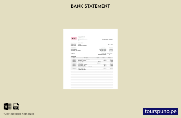 listo para imprimir plantilla de word   extracto bancario de Suecia Klarna